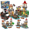 Juego de construcción de castillo pirata con luz 3 modos