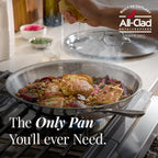 All-Clad Sartén D3® de acero inoxidable de 12 pulgadas con tapa