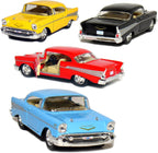 KiNSMART 1957 Chevy Bel Air Coupe Escala 1:40 Auto clásico de metal fundido 5" (juego de 4)