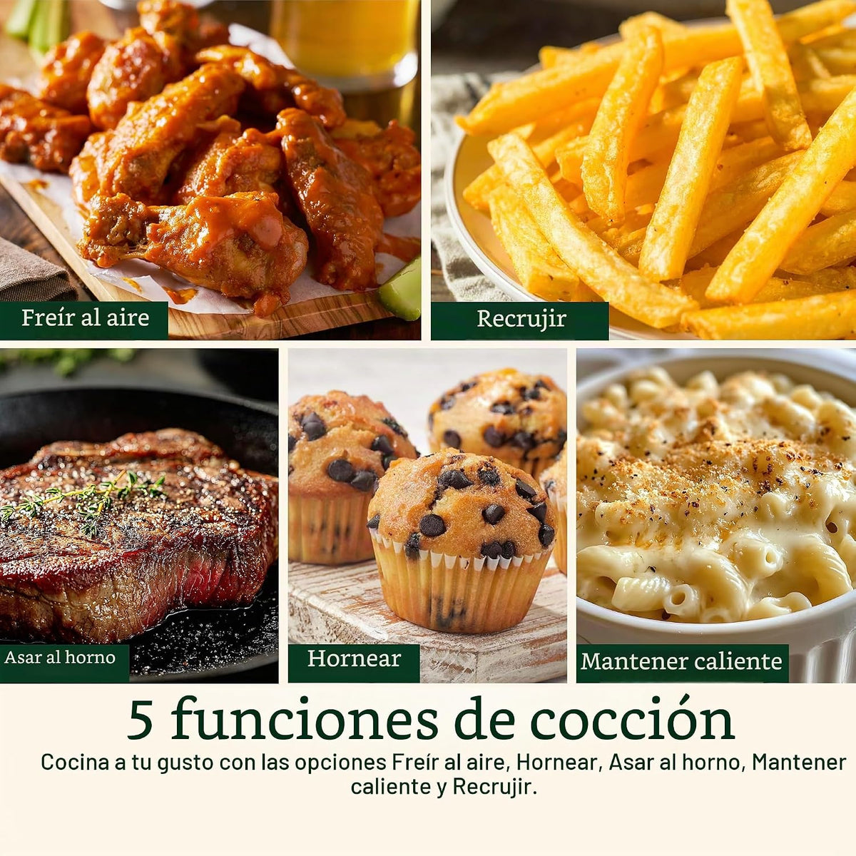 Cuisinart Freidora de aire ClearView 4.5qt. Capacidad Tahini