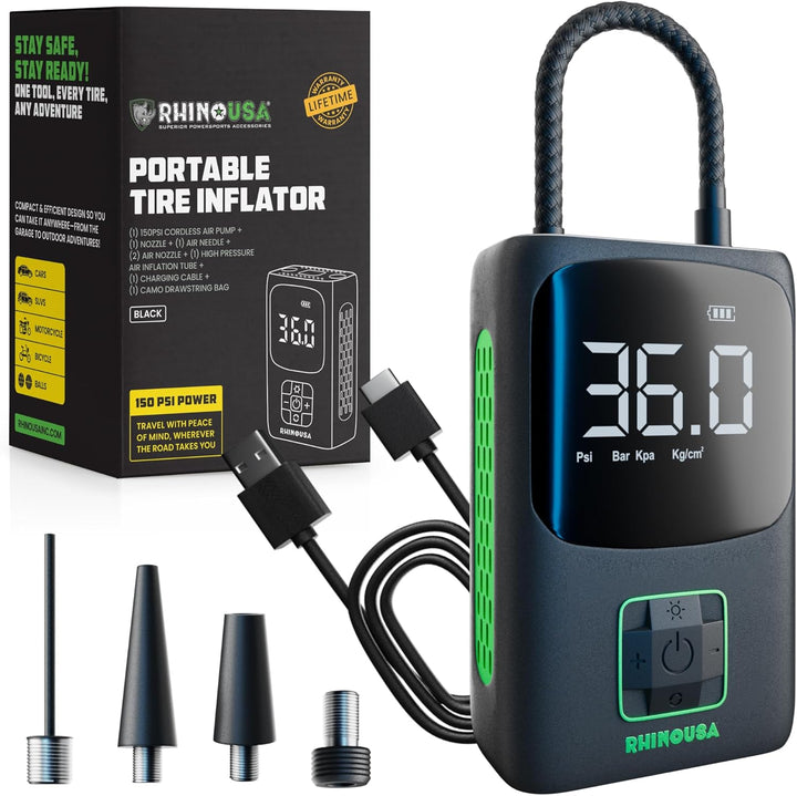 Rhino USA Inflador de Neumáticos Compresor de Aire Portátil (150 PS...