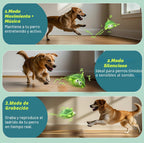 Juguetes interactivos móviles para perros – Juguete de peluche para morder con pelota rebotona, música y grabación | Juguetes recargables de auto-reproducción para perros pequeños, medianos y