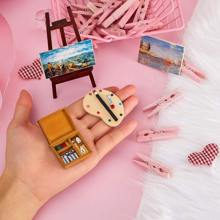 Skylety Juego de accesorios de pintura de casa de muñecas