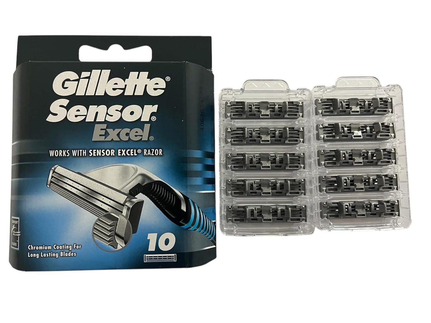 Gillette Cartuchos Sensor Excel - 10 unidades, paquete de 2