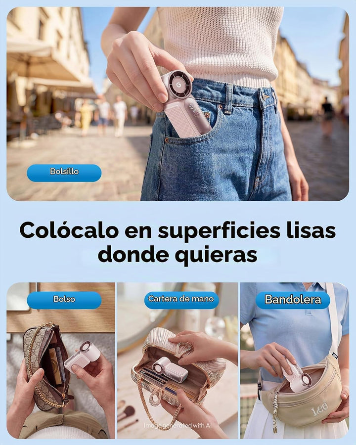 Gaiatop Mini ventilador portátil de mano, 6 velocidades 16900 RPM,...