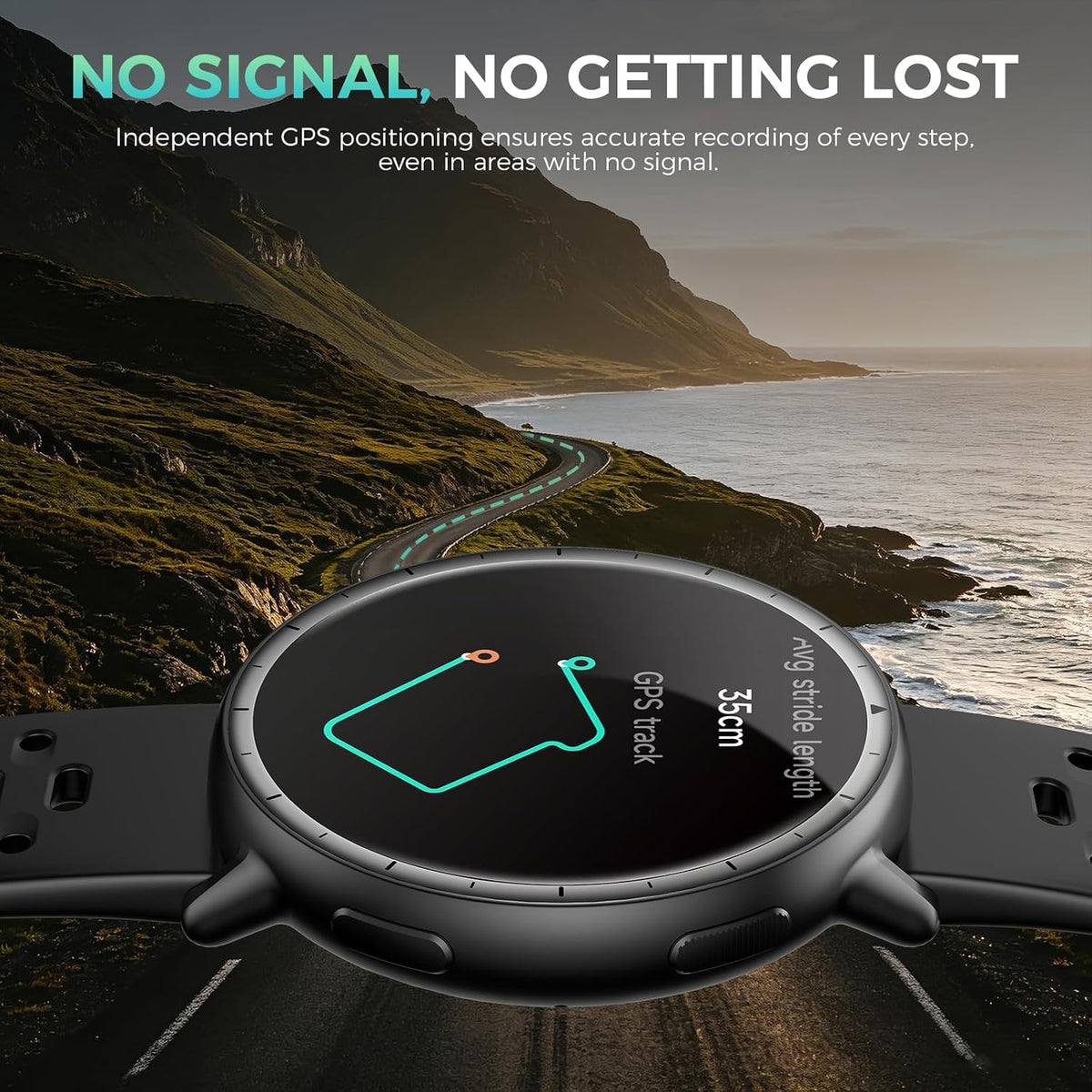 EGQINR GPS Smart Watch para Hombres y Mujeres, 1.32" AMOLED, Seguimiento de Actividad 5ATM