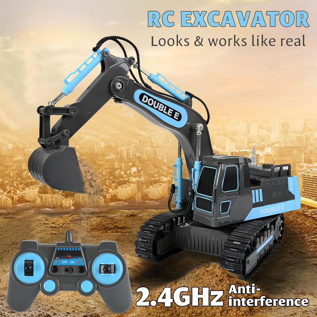 DOUBLE E Excavadora de juguete a control remoto, excavadora a contr...