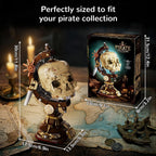 Juego de construcción de globo de calavera pirata, 1136 piezas, kit de