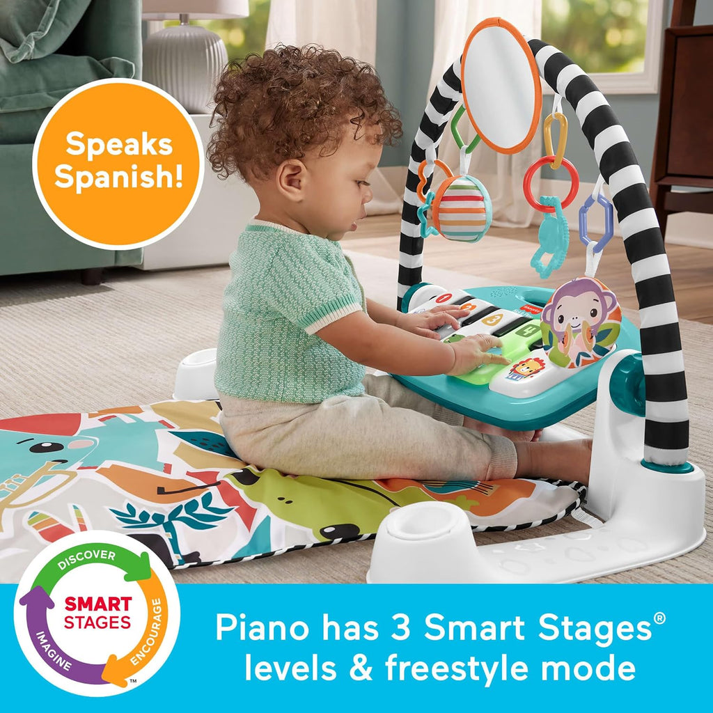 Fisher-Price Glow & Grow Kick & Play Piano Gym Juguete para bebé, español