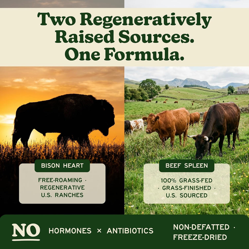 MK Supplements IRONCLAD | Cápsulas de corazón de bazo de res y bisonte