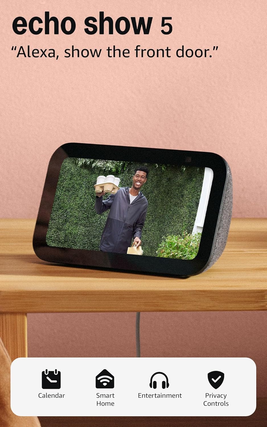 Amazon Echo Show 5 (seminuevo, último modelo): pantalla inteligente, diseñado para Alexa+, mejores bajos y sonido claro (carbón)