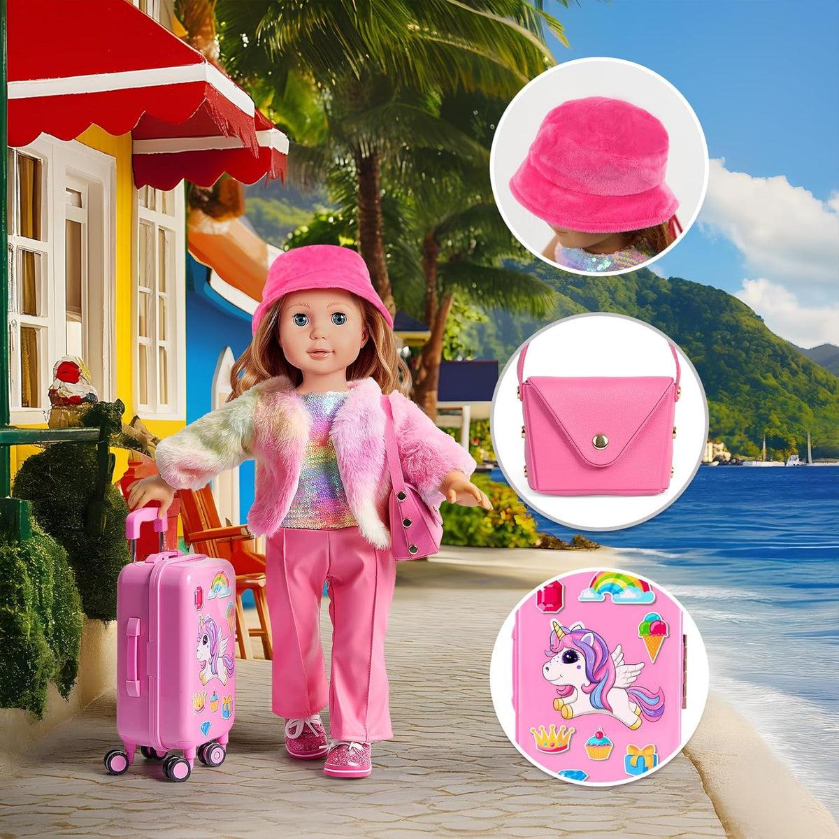 WONDOLL 26 piezas de ropa y accesorios para muñecas americanas