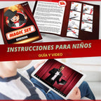 Kit de magia para niños | Juego de trucos de magia para niños de 6 8 10 12 años | Disfraz de mago para juego de simulación con guía fácil de seguir e instrucciones en video incluidas