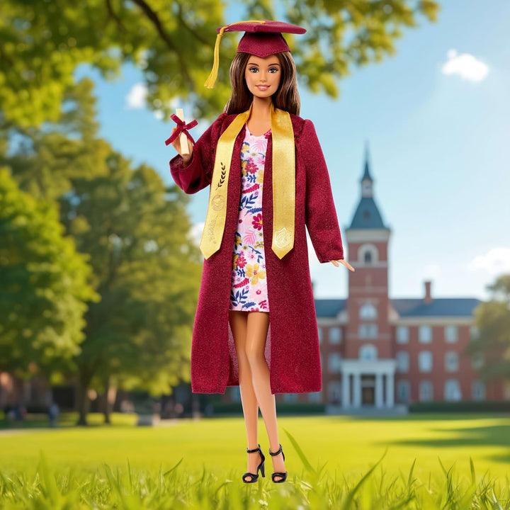 Barbie Signature Graduation Wishes - Muñeca de moda con bata burdeo...