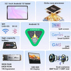 Tablet Android 15 2026, tableta de 10.1 pulgadas con funda a prueba...