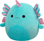 Squishmallows Bellamy The Teal Axolotl Alicorn original de 14 pulgadas con acento rosa brillante - Peluche oficial de Jazwares (grande) (exclusivo de Amazon)