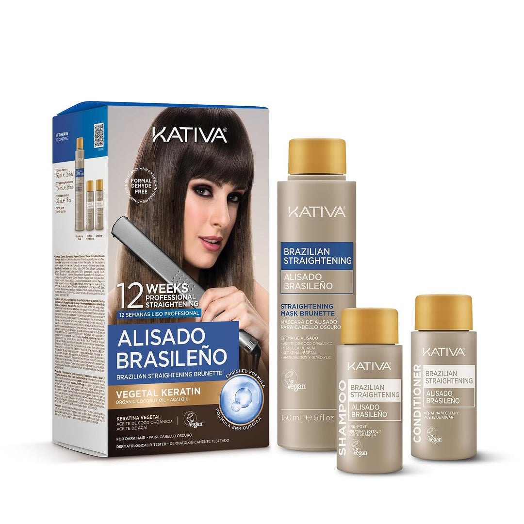 KATIVA Kit de alisado brasileño (morena), 12 semanas de uso domésti...