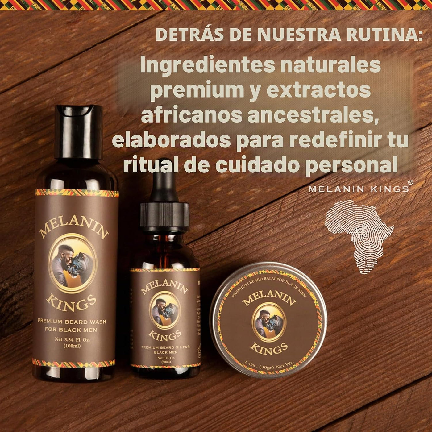 Kit de aseo de barba Melanin Kings para hombres - Fórmulas con ingr...