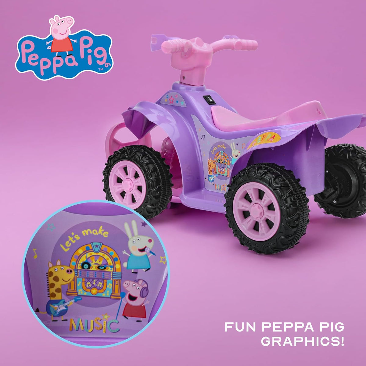 Peppa Pig - ATV de 6 V para niños con batería recargable