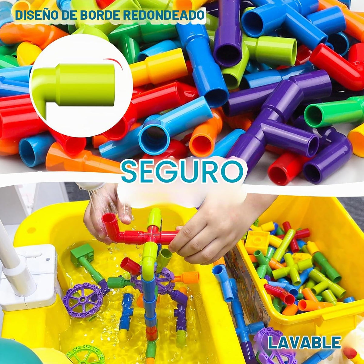 burgkidz Juego de construcción de tubos STEM: 188 piezas de coches de