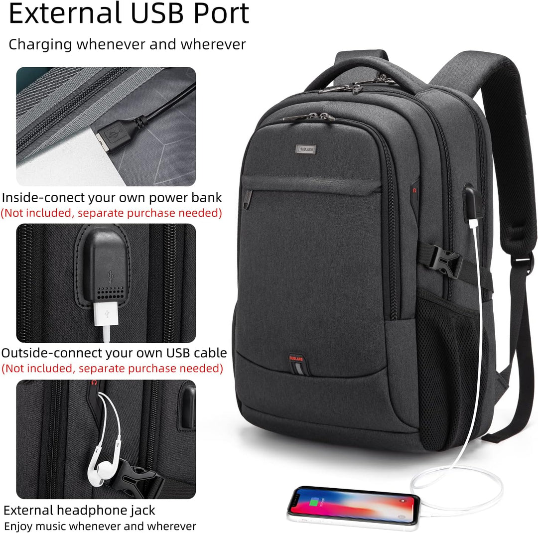 DUSLANG Mochila para portátil para viajes, resistente al agua, moch...
