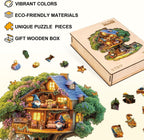 Rompecabezas de casa de árbol de elfos, regalos para adultos, 175 piezas de 11.4 x 11 pulgadas