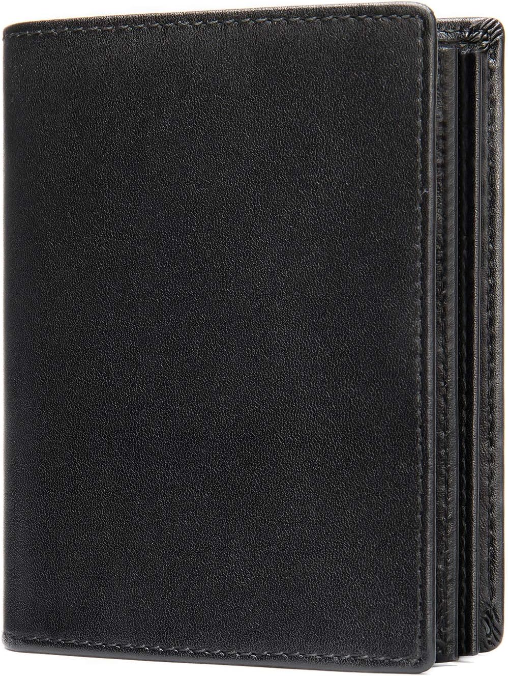 Cartera de cuero para hombre, plegable vertical, con bloqueo RFID,...