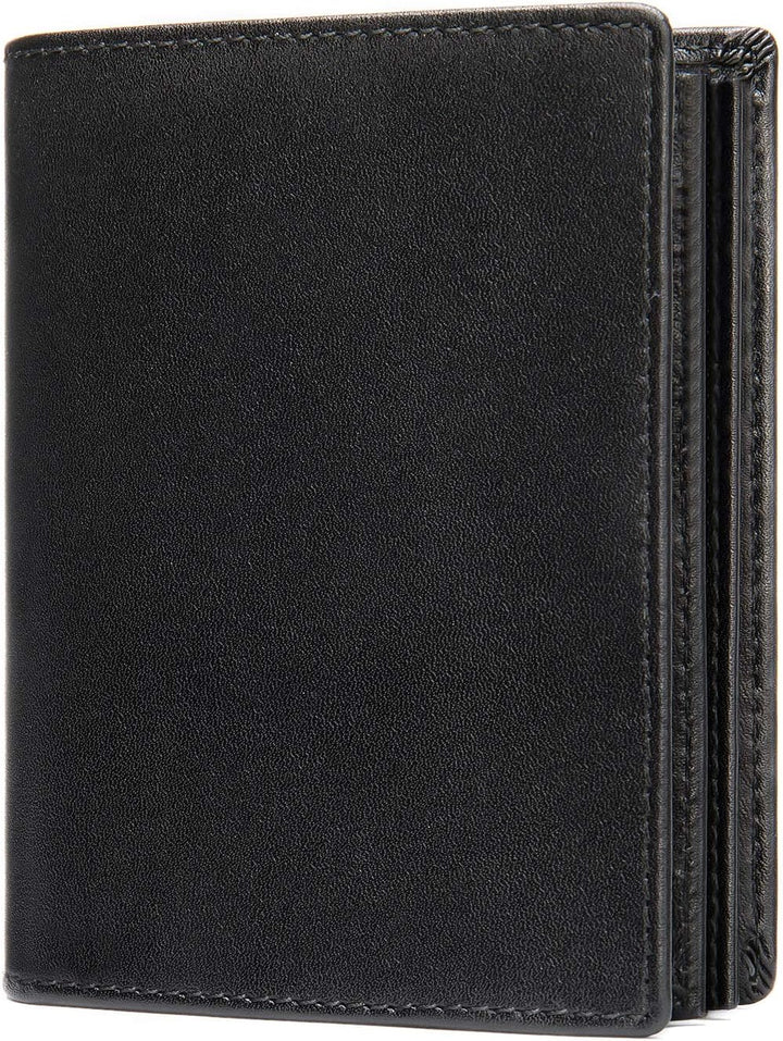 Cartera de cuero para hombre, plegable vertical, con bloqueo RFID,...