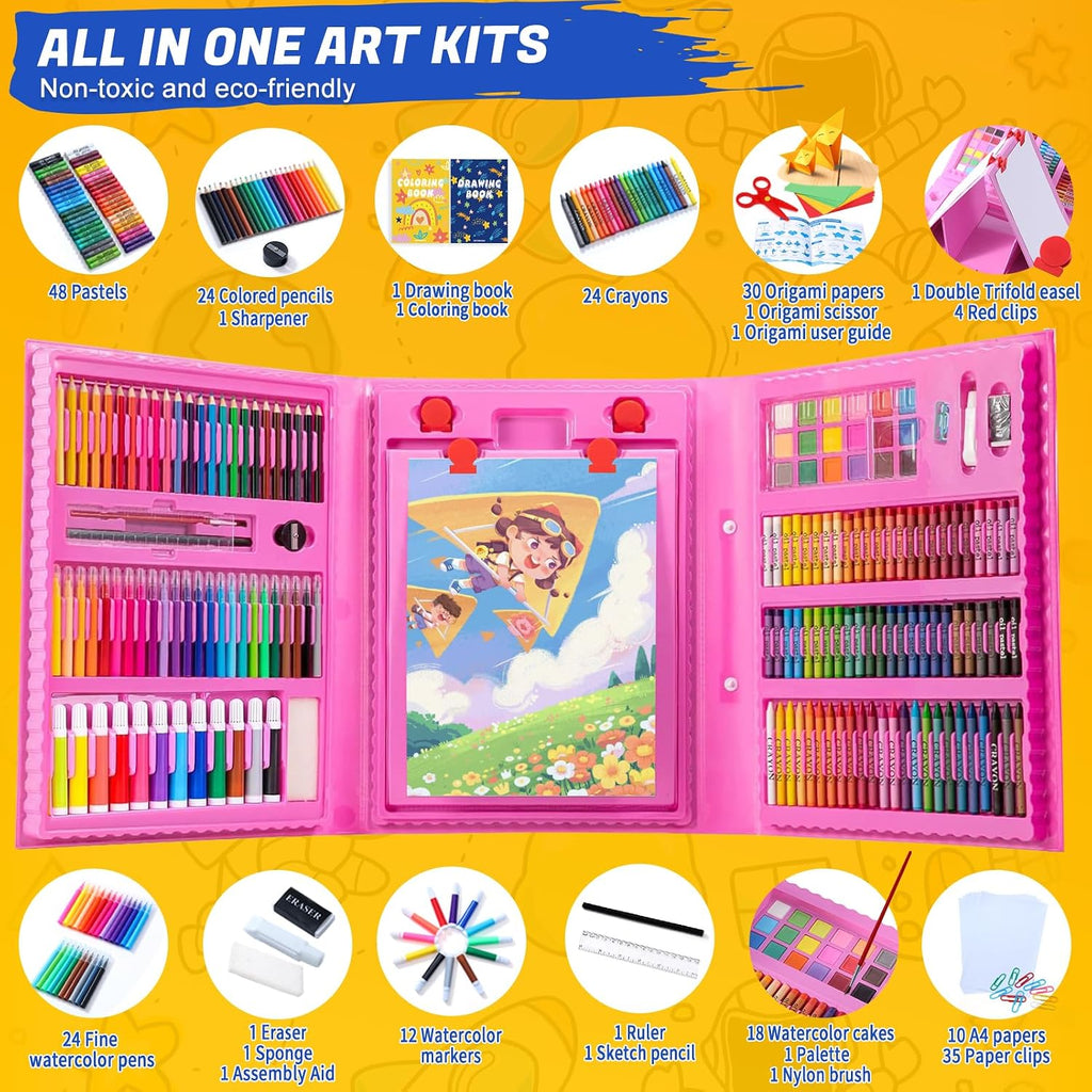 All en One Art Supplies Include Drawing Kit, Origami & Paper-Cutting Crafts