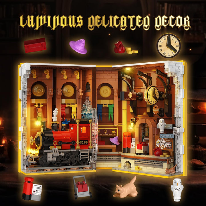 HOGOKIDS Magic Train Station - Juego de construcción de