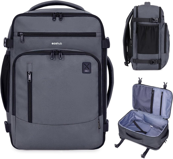 ECOHUB Mochila de Viaje Mochila de Equipaje de Mano, Verde grisáceo...