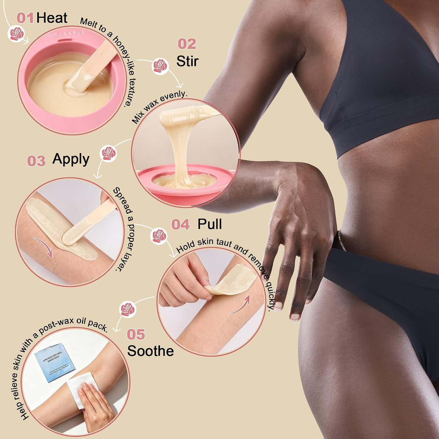 GIRLEARLE Kit de cera digital premium para mujeres y hombres, calen...