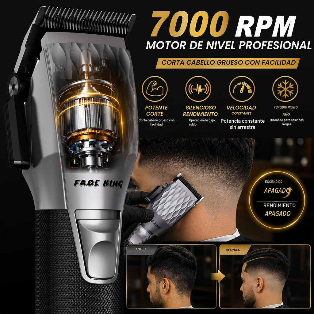 FADEKING Cortadora de pelo profesional para hombres, kit de aseo 3 en 1