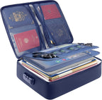 BALEINE Caja de documentos ignífuga con cerradura, bolsa portátil ignífuga para documentos impermeable, cajas de archivos a prueba de fuego para documentos, caja organizadora de archivos para papeleo