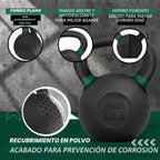 Yes4All Kettlebell con Recubrimiento en Polvo, Pesos de 9-88 lb de Hierro Fundido