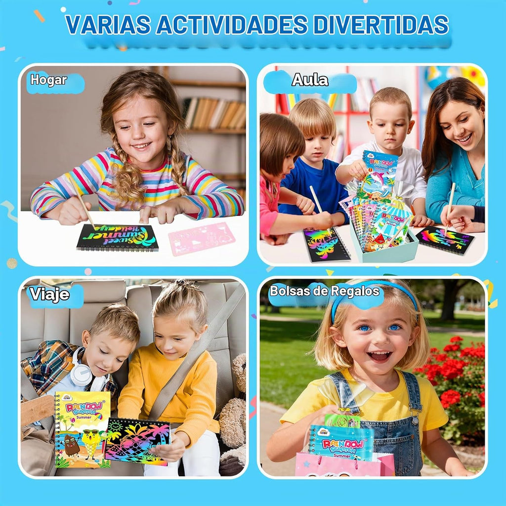 ZMLM Paquete de 24 cuadernos con diseño de arco iris para niños, recuerdos