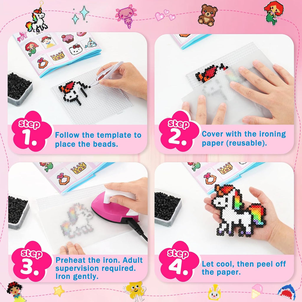 Funtopia Kit de 25600 cuentas fusibles, cuentas de 0.197 in para