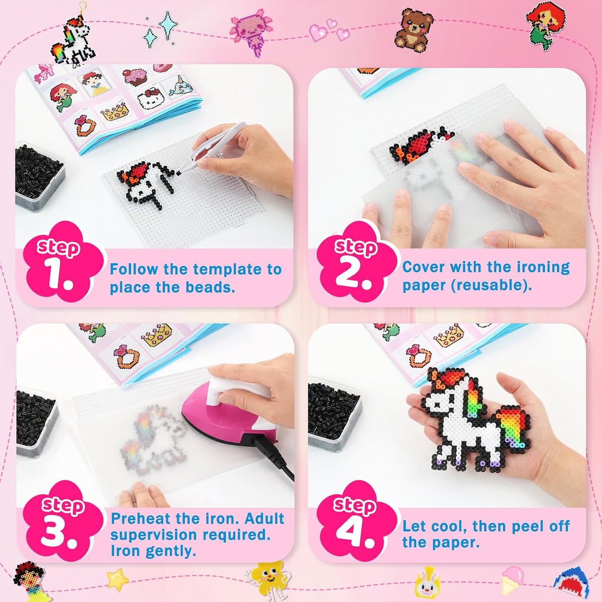 Funtopia Kit de 25600 cuentas fusibles, cuentas de 0.197 in para
