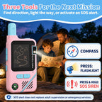Walkie Talkies de video para niños, paquete de 2 con cámara giratoria de 180°, juguetes de largo alcance, recargable, clip y cordón, regalos de cumpleaños para niños y niñas de 3 a 12 años, interiores