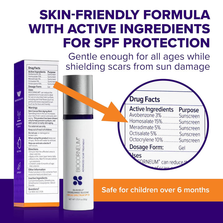 BIOCORNEUM Tratamiento avanzado de cicatrices con Silishield® y SPF...