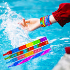 Paquete de 100 pulseras para ansiedad a granel, duraderas y ajustables, pulseras de presión multicolor para niños y adultos, juguetes a granel