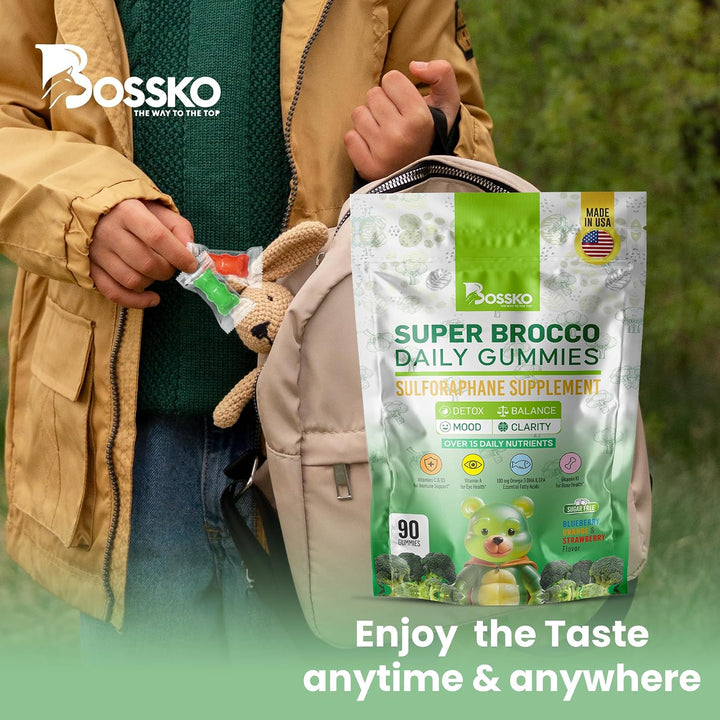 Bossko - Gomitas de sulforafano con omega-3, extracto de brote de b...