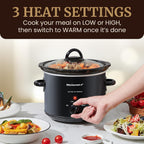 Elite Gourmet MST-350B - Olla eléctrica de cocción lenta, temperatura ajustable, para preparar entradas, salsas y guisos, con tapa de vidrio apta para lavavajillas y cacerola (3 cuartos de galón