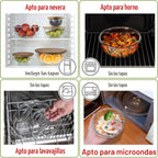 Juego de 5 cuencos apilables de vidrio para mezclar con tapas
