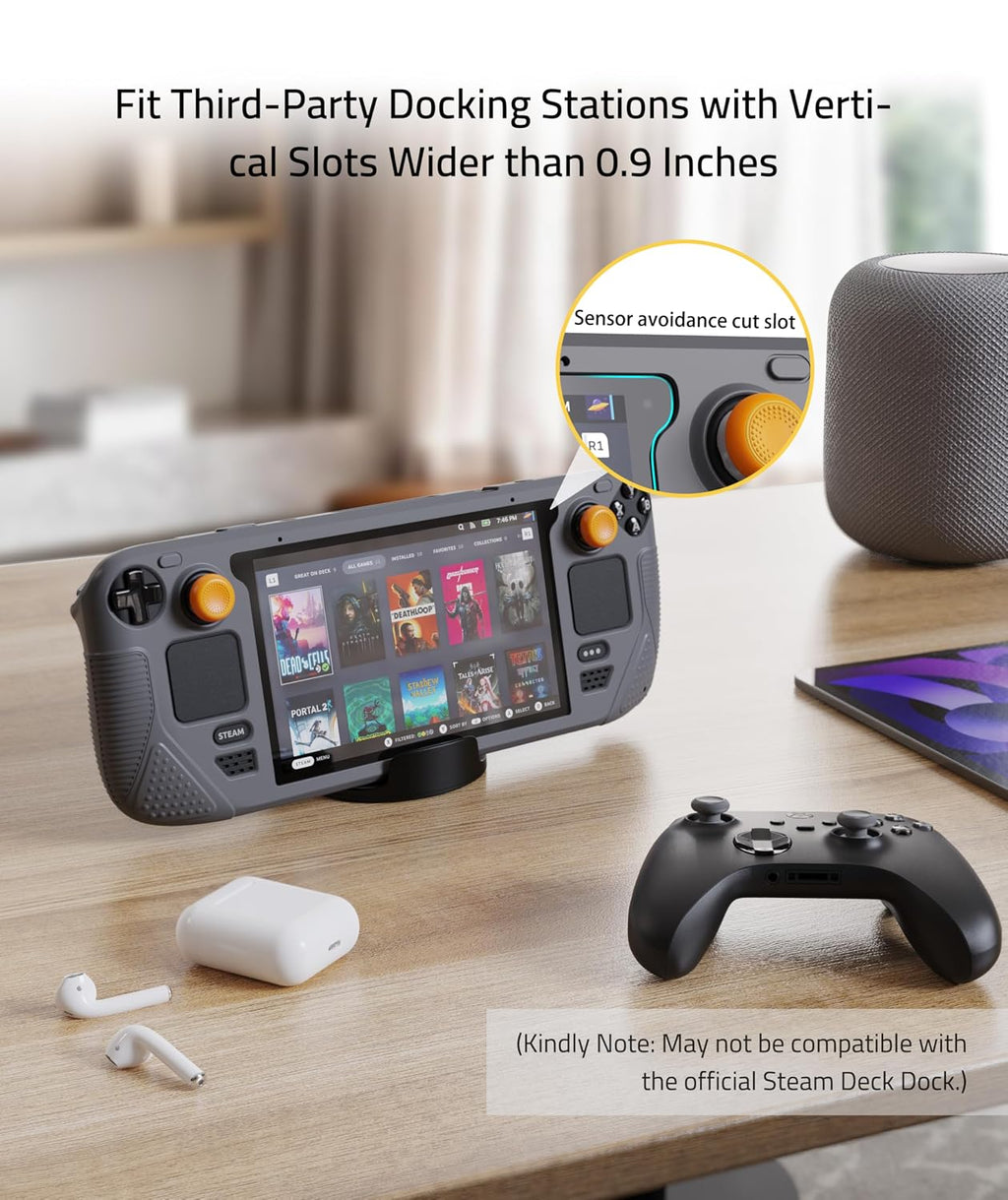 Syntech Funda protectora de silicona para Steam Deck OLED y LCD - Gris