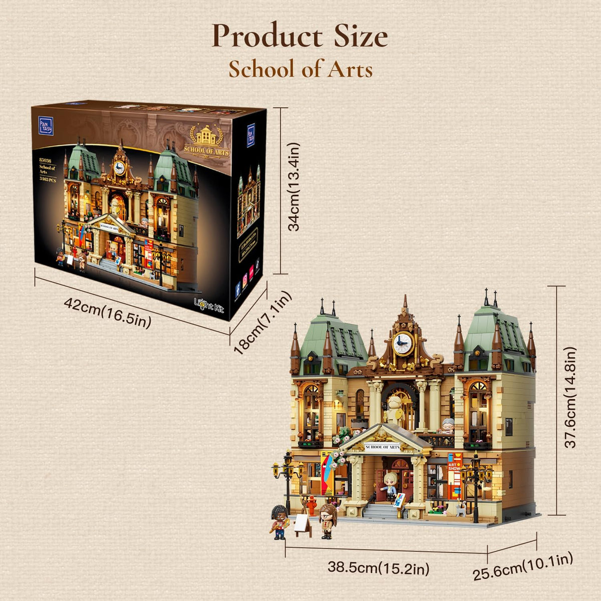 PANTASY Juego de construcción de escuela de arte con luces para adultos