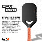CPX Pro Paleta de pickleball en fibra de carbono - Grado profesional, acabado mate, núcleo de panal, agarre estilo tenis - Paleta sin borde diseñada en Chicago, EE. UU.