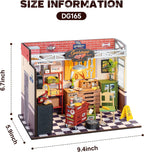 Rowood Miniature House Kit, Kit de Manualidades DIY de Casa en Miniatura para Adultos, Kit de Casa Mini con LED, Regalo de Cumpleaños para Mayores de 14+ (Garaje Taller)