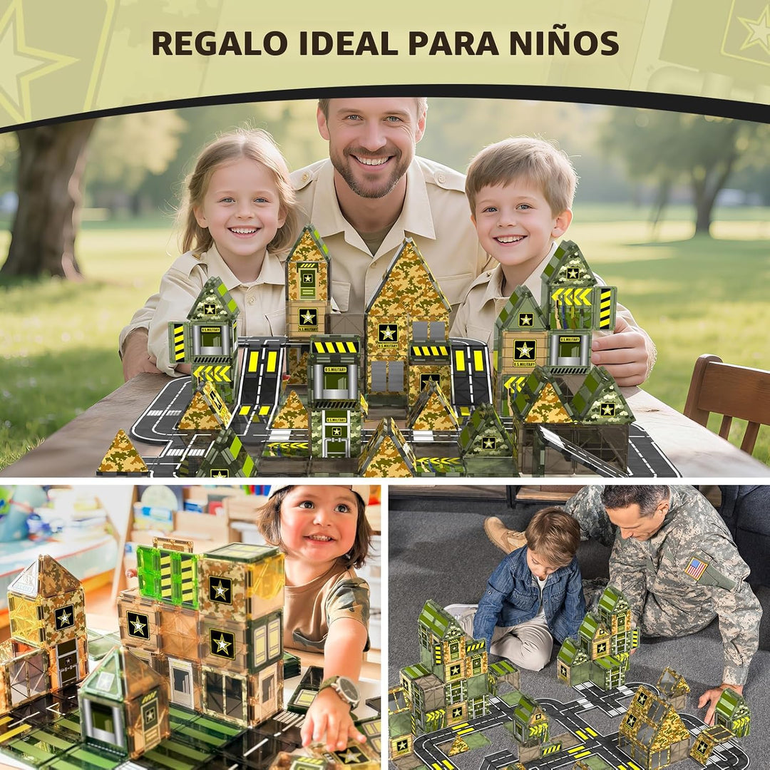 GobiDex Juguetes magnéticos del ejército, bloques de construcción m...