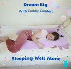 Axolotl - Almohada corporal para niños, 47 pulgadas, almohada de felpa suave de felpa larga en forma de U para niños, dormir, leer, TDAH y necesidades especiales, comodidad, ansiedad, funda lavable, acurrucarse divertido para niños y niñas